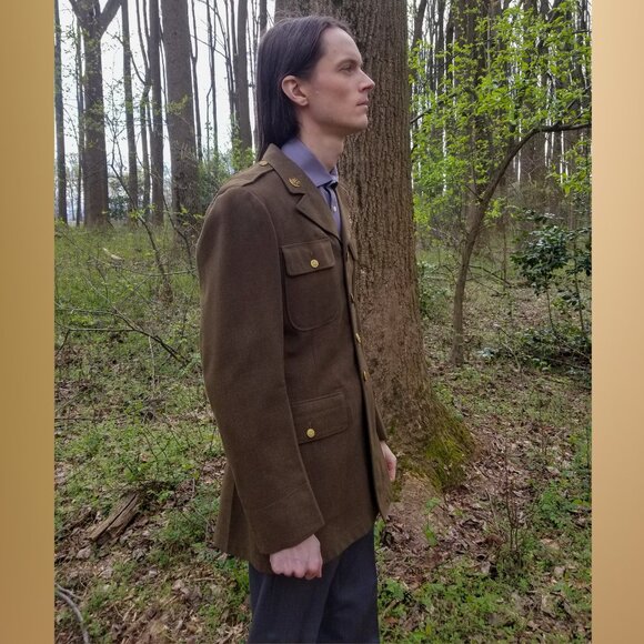 Vintage WWII 1940s USAAF Wool Dress Jacket Tunic - Picture 6 of 14